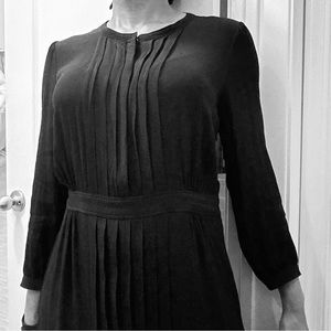 BURBERRY BRIT accordion pleaded midi dress black size 12